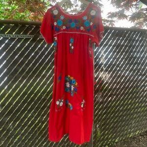 Embroidered Mexican dress